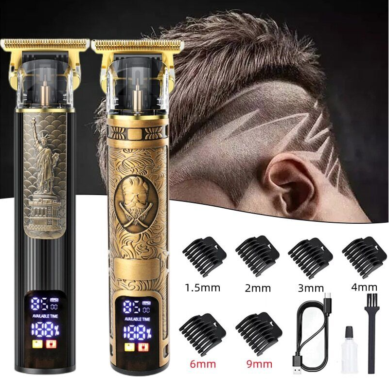 T9 Hair Clipper Trimmer Waterproof Electric LCD Men's Barber Machine Shaver