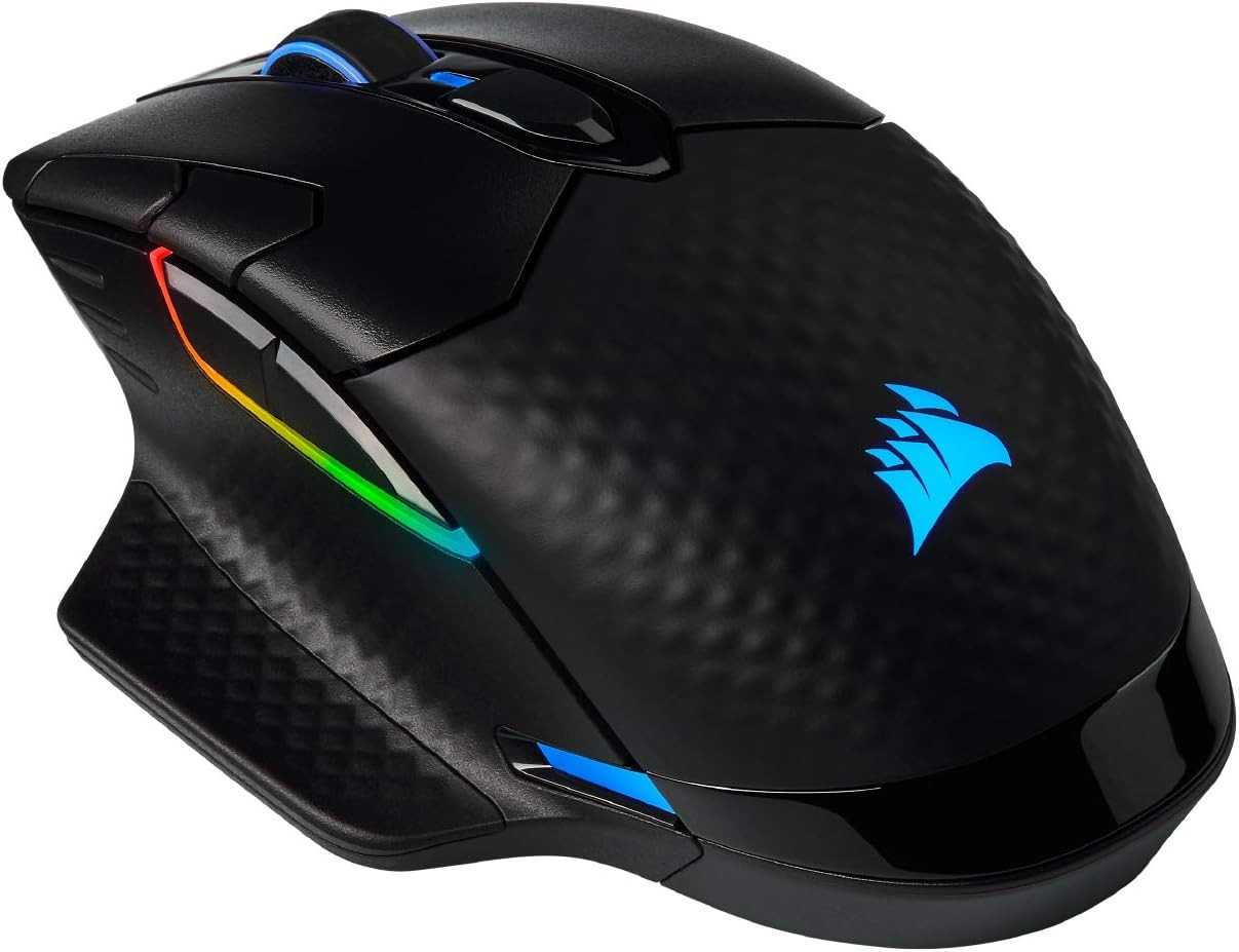 Corsair Dark Core RGB Pro SE, FPS/MOBA Gaming Mouse with SLIPSTREAM Technology, Black, Backlit RGB LED, 18000 DPI, Optical, Qi wireless charging certified